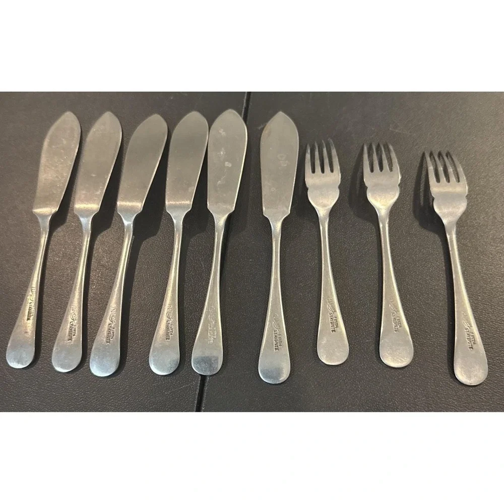 Firth Staybrite Ashberry Stainless‎ 6 Butter Knives 3 Salad Forks England